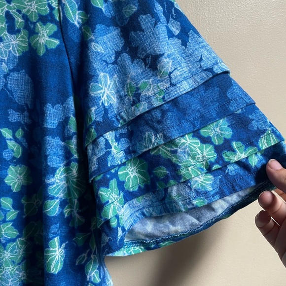 Chicos easy wear cotton modal pop over shirt ruffle sleeve colorful sz XXL boho - Picture 2 of 7